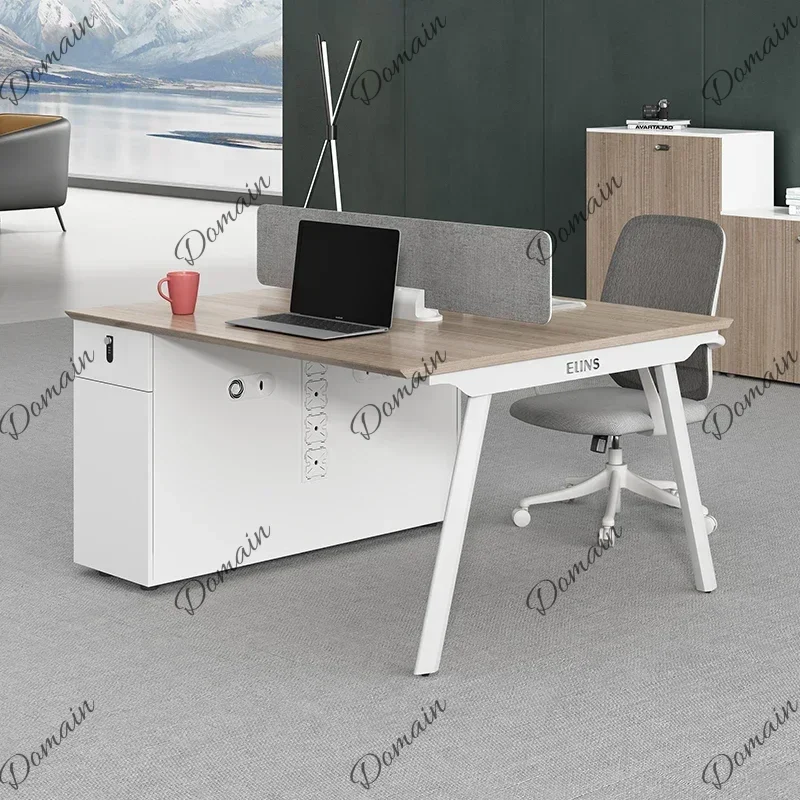 XX Long Large Office Desk Wooden Study Modern Computer Gaming Office Desk Standing Conference Shelves Meuble Bureau Home Furnitu