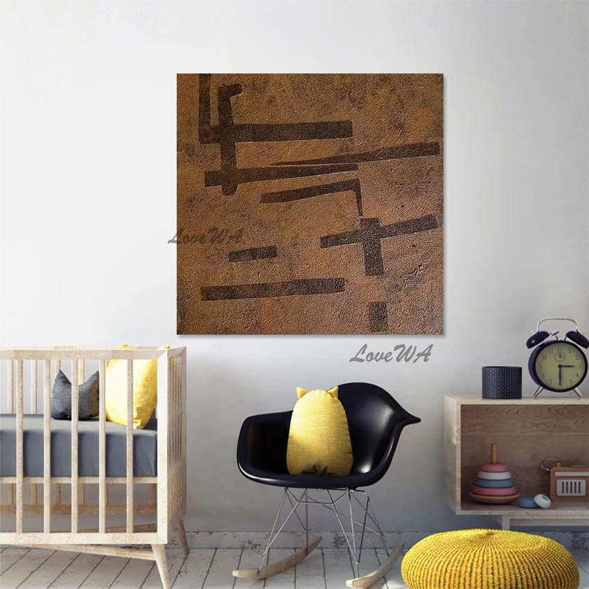 Wall Picture For Bedroom Brown Thick Texture Abstract Canvas Oil Painting 100% Handmade Acrylic Modern Art Home Decoration