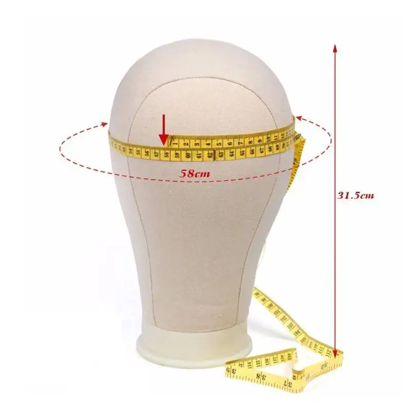 Testa della parrucca del blocco di tela da 21-24 pollici per parrucche per lo Styling che fanno la testa del modello del manichino di formazione per lo Styling dell'esposizione