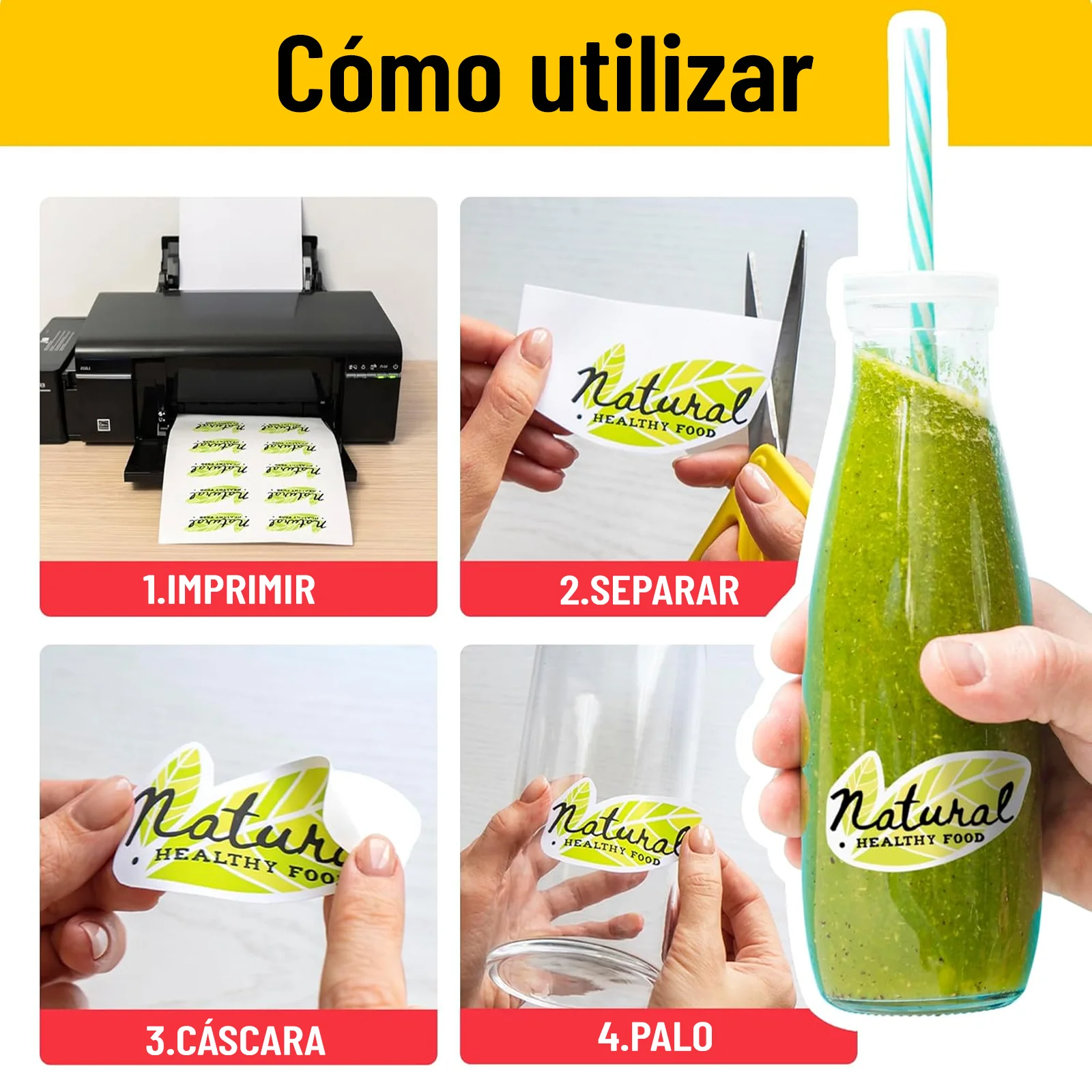 A4 Premium Vinyl Sticker Papier Glanzend Wit 10-40 Vellen Waterdicht Scheurbestendig voor Inkjet & Laserprinter