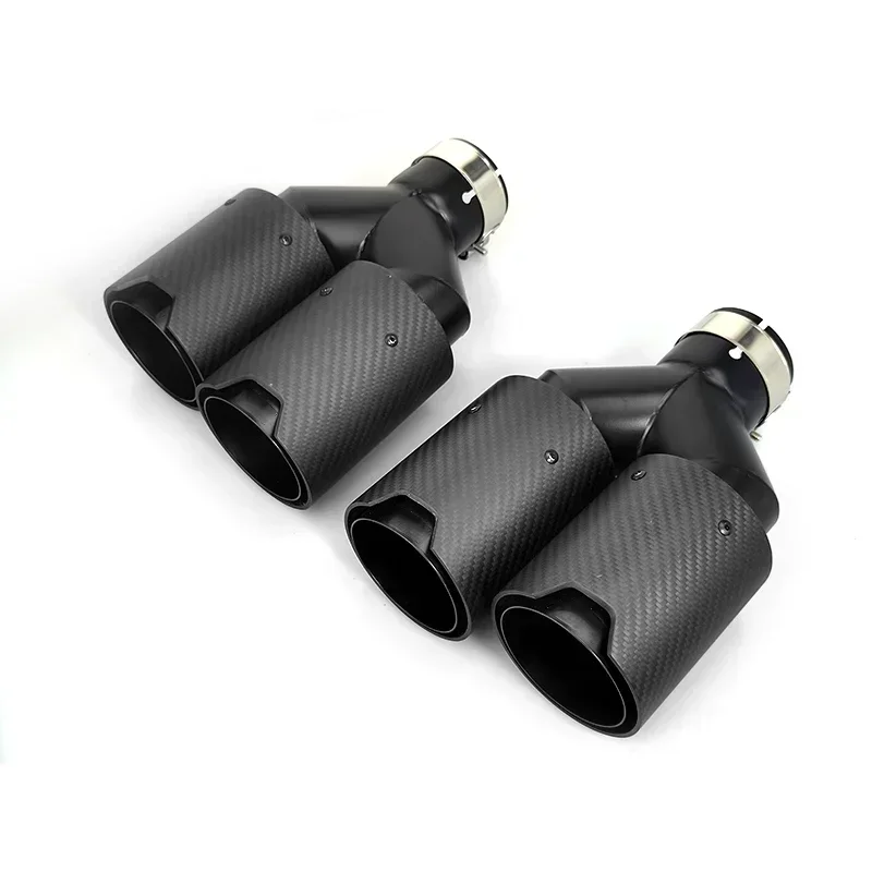 genuine sumsoo M performance exhaust tips dual carbon fiber Y type of modifly car muffler pipe matte black tailtip for  Serie