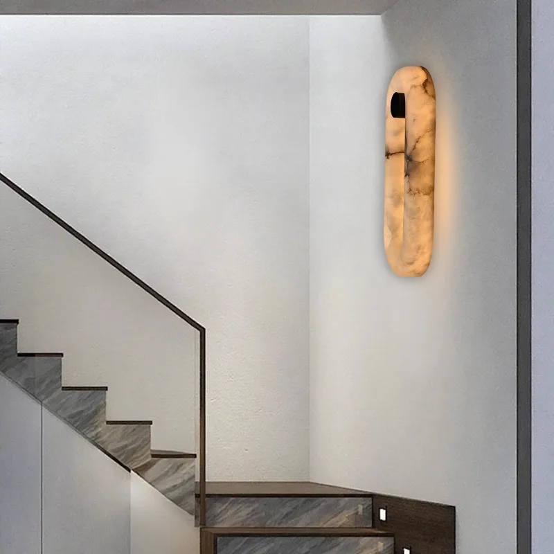 Spanish natural marble wall lamp, modern simplicity living room background wall lamp, entrance aisle bedroom lamp