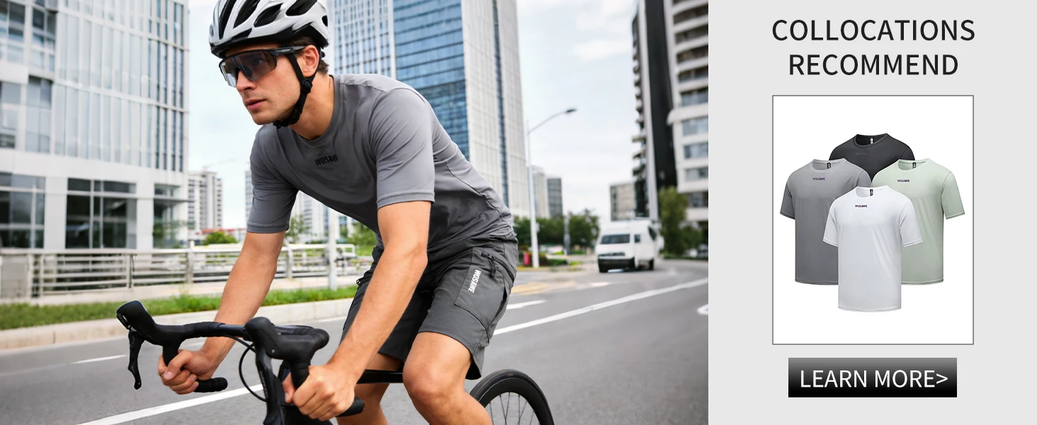 WOSAWE Mountainbike-Radhose für Herren 2-in-1 Gepolsterte MTB-Shorts mit 4 Taschen Stoßdämpfende Wasserabweisende Fahrradhose – Detail 9
