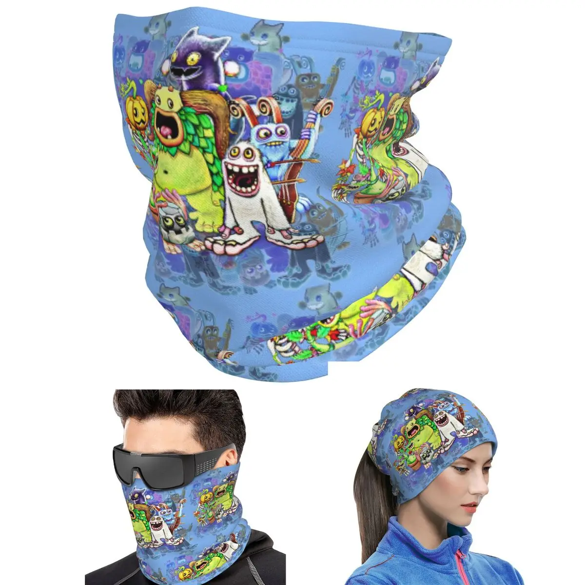 My Singing Monsters Characters Bandana Neck Cover Printed Wrap Mask Scarf Cycling Headwear Unisex Adult Washable