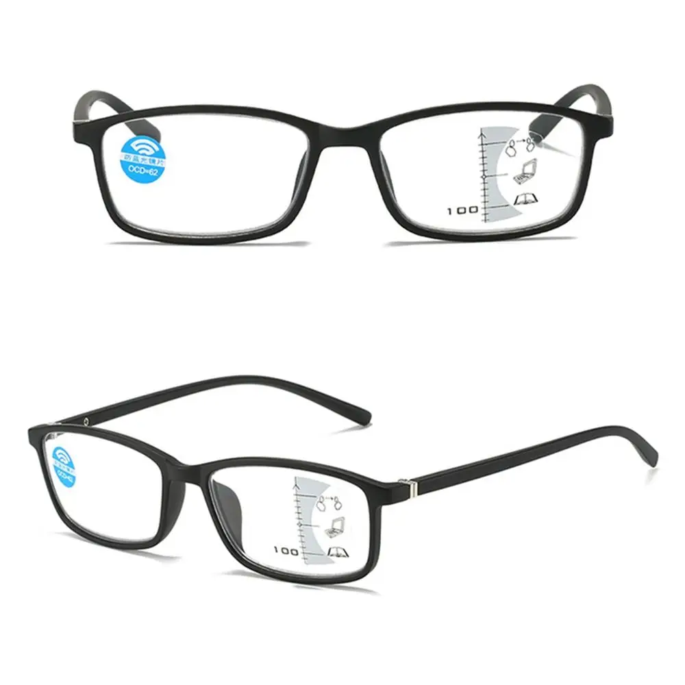 

Men Women Vintage Simple Eye Protection Anti-Blue Light Progressive Multifocal Reading Glasses Ultra Light Glasses