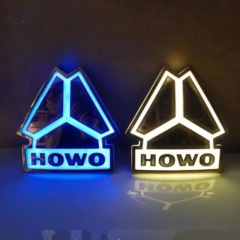 For CNHTC SINOTRUK HOWO TX T7 T5G T7H Front Car Logo Refitting LED Truck Front Panel Large Logo With Light Waterproof Luminous