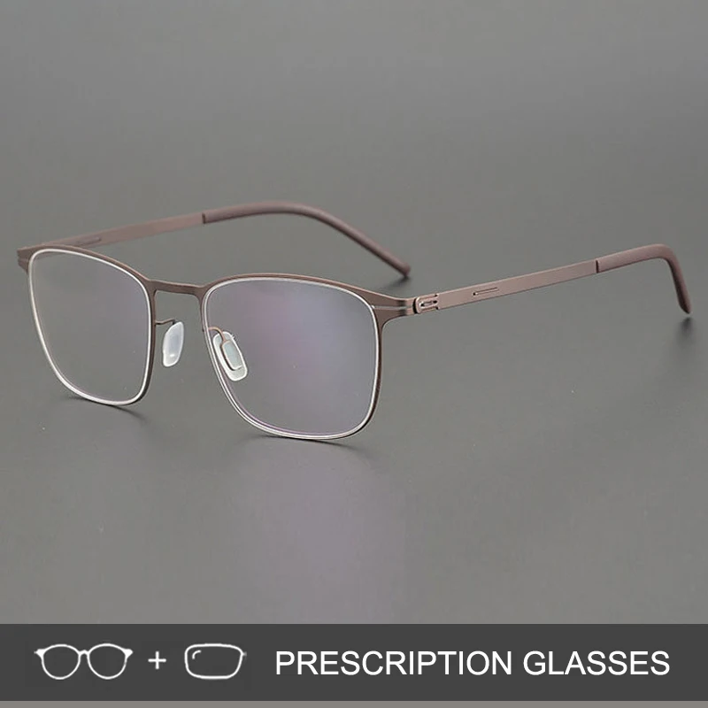 Tona Germany Men Square Screwless Frame Prescription Glasses Utralight Optical Eyeglasses Business Spectacles Thin Rim Eyewears