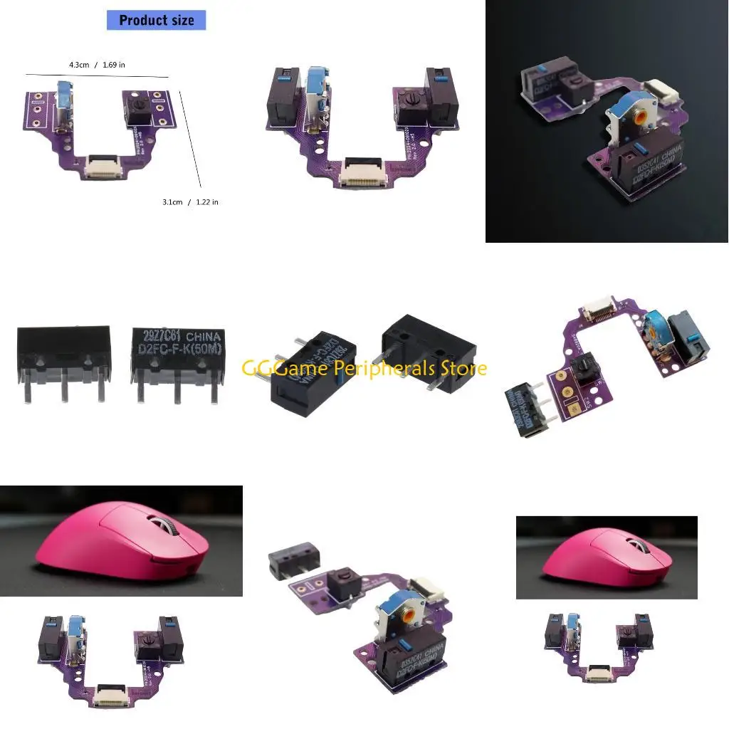 

U55B Hot Swap Microswitch PCB Board Button Board for GProX Superlight 2 Dex Gold Encoders