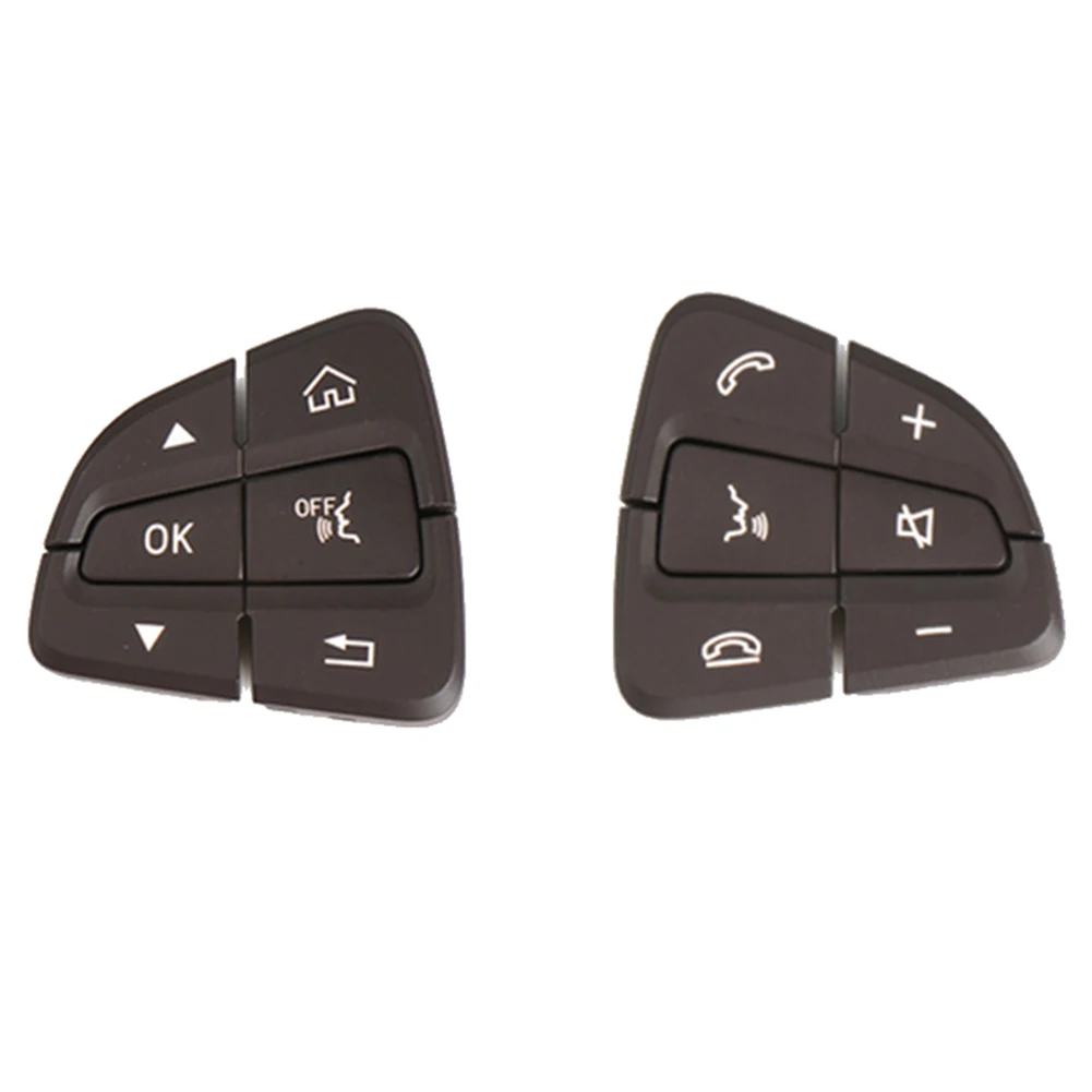 Left+Right Car Multifunction Steering Wheel Switch Button for Mercedes-Benz C-Class W205 GLC W253 Brown