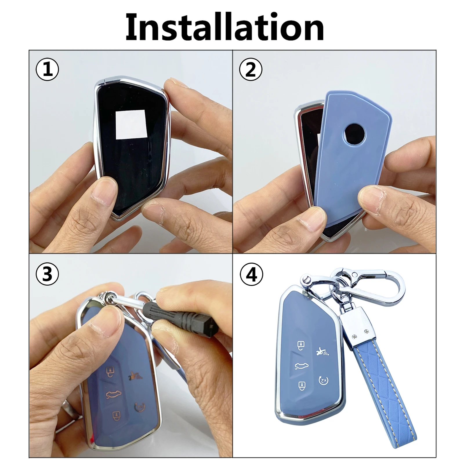 حافظة غطاء مفتاح فوب متوافقة مع ملحقات VW Golf 8 ID.3 ID.4 MK4 Tarraco Ateca Skoda Octavia #6