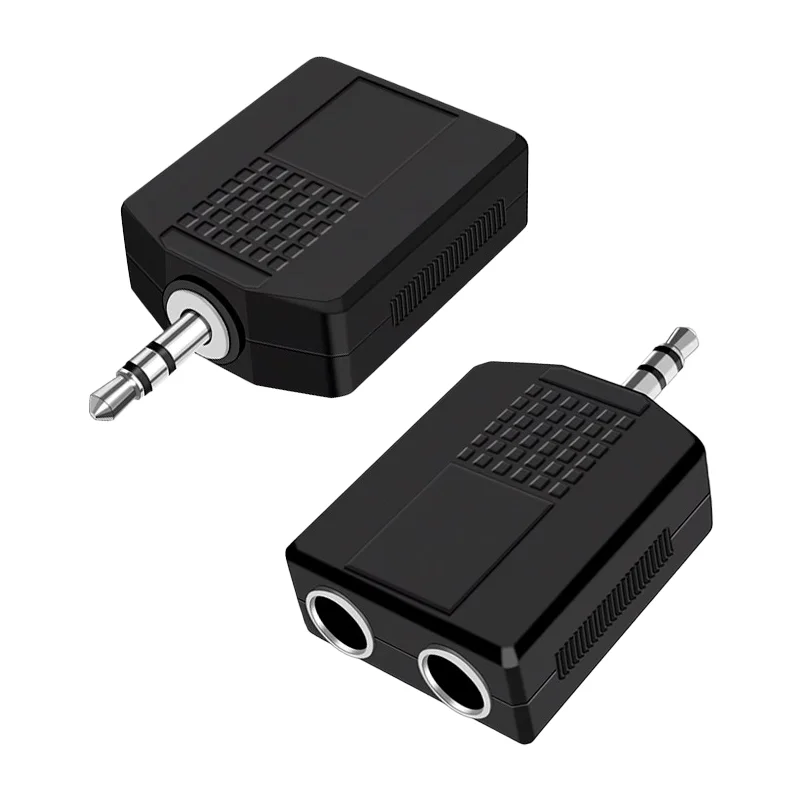 5/20PCS 2 in 1 Audio Adapterjack 3.5mm Male to 2x6.35mm Female Adapters One to Two Female Y Splitter  Microphone Plug