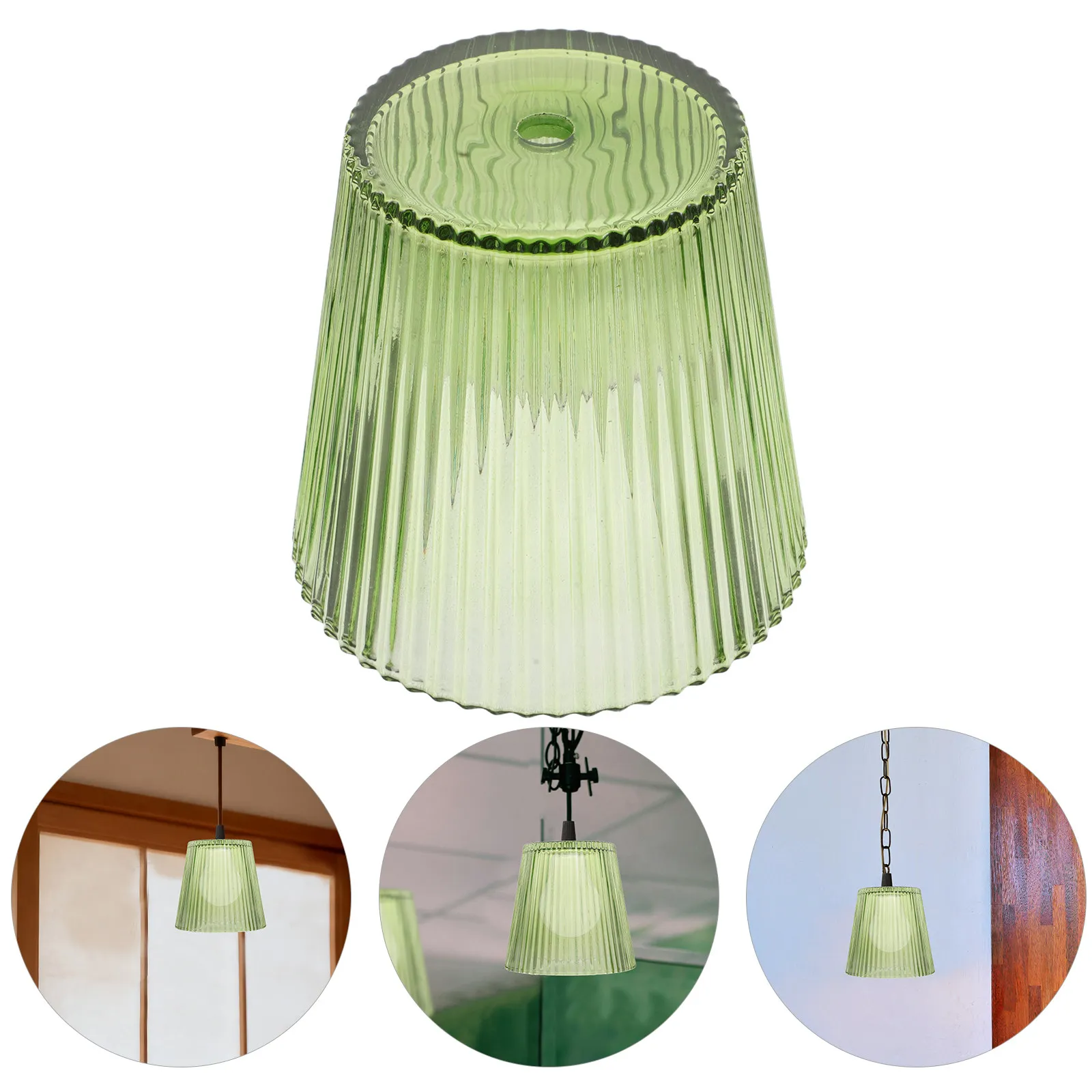 Glass Lamp Shade Decorative Replacement Ribbed Glass Lampshade Small Vintage Hanging Light Cover for Table Desk Floor Lamps High