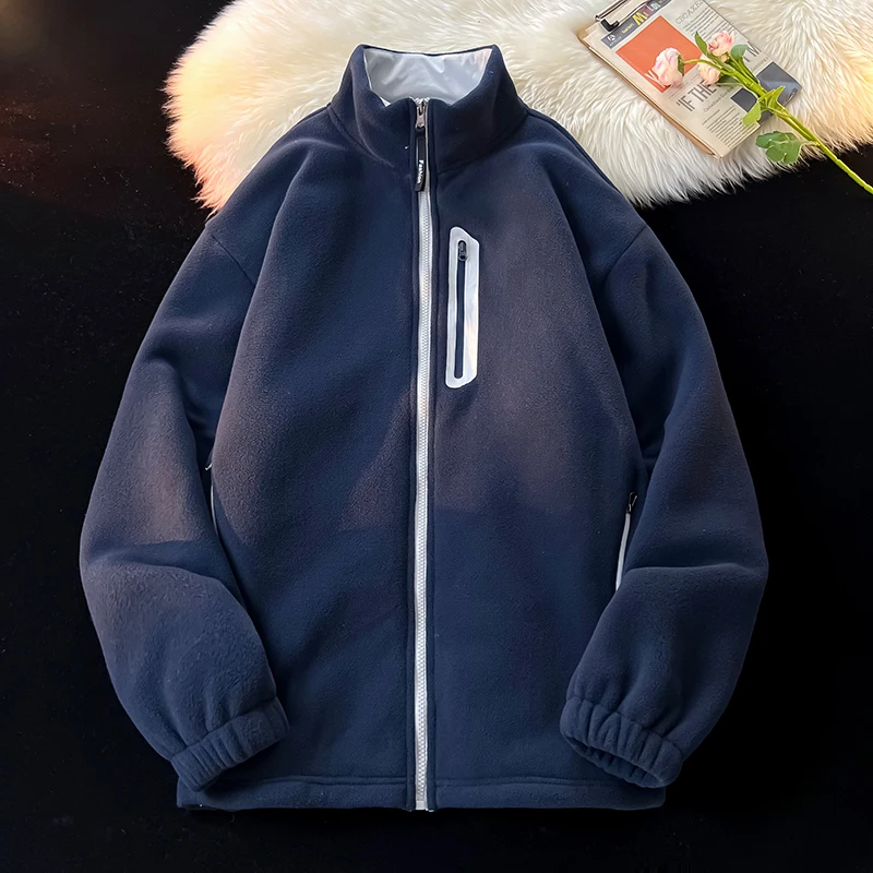 플리스 재킷, 면 코트, 겨울용 두꺼운, 매우 따뜻한, 남성용 심플하고 다재다능한, 클래식 커플
