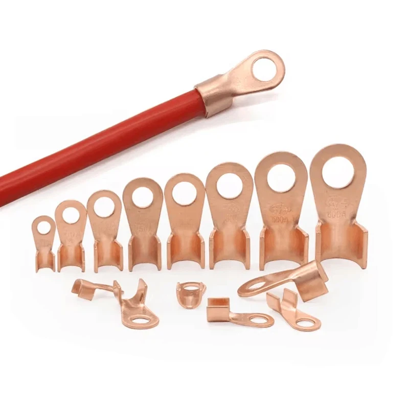 OT Terminals 3/5/10/20/30/40/50/60/100A Terminal Splice Wire Dia Bare Copper Nose O Shape Crimp Naked Battery Cable Connector