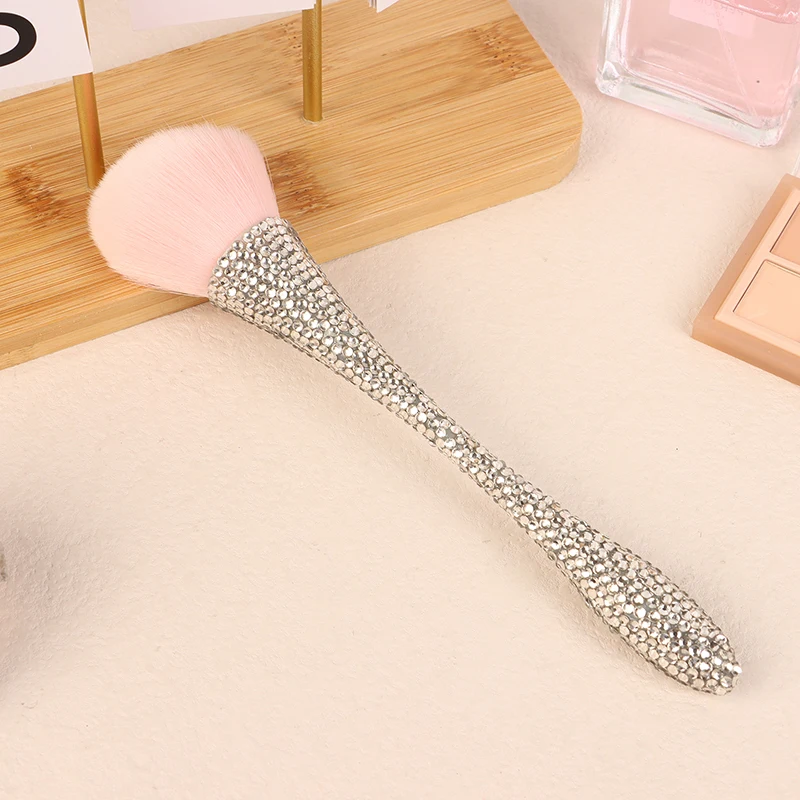 1pc Nail Dust Brush Rhinestone Bling Handle ,Acrylic Nail Art Cleaning Brush Manicure Tool