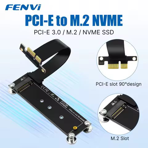 fenvi PCI-E X1 to M.2 NVME SSD Riser Card Adapter Extension Cable 10CM PCIE 3.0 4.0 Support 2230/2242/2260/2280 for PC Desktop