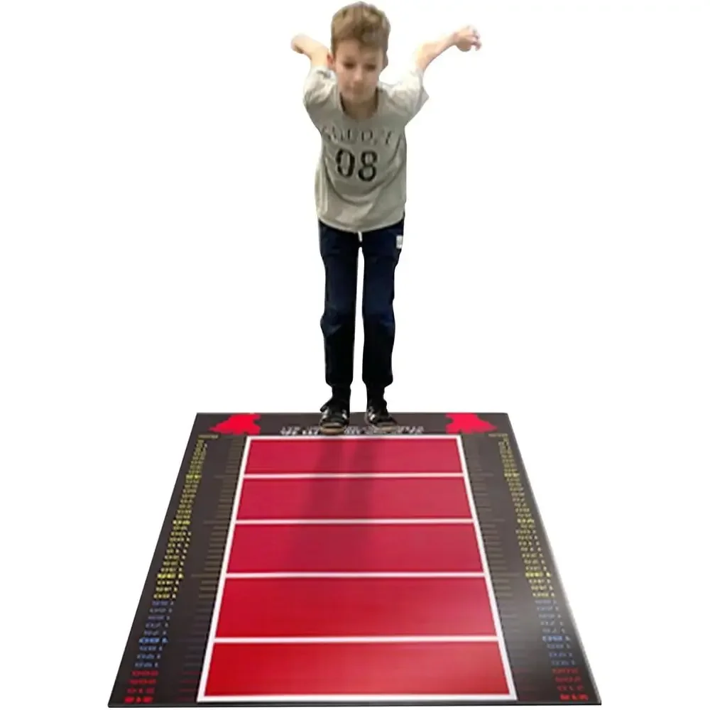 Children's Long Jump Mat with Anti-Slip and Multi-Pose Measuring Pad for Practice in Multiple Sizes