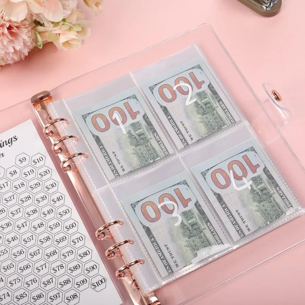 PVC 100 Envelopes Money Saving Challeng Save Money Challenge Binder Mini Binder Savings Challenge Reusable