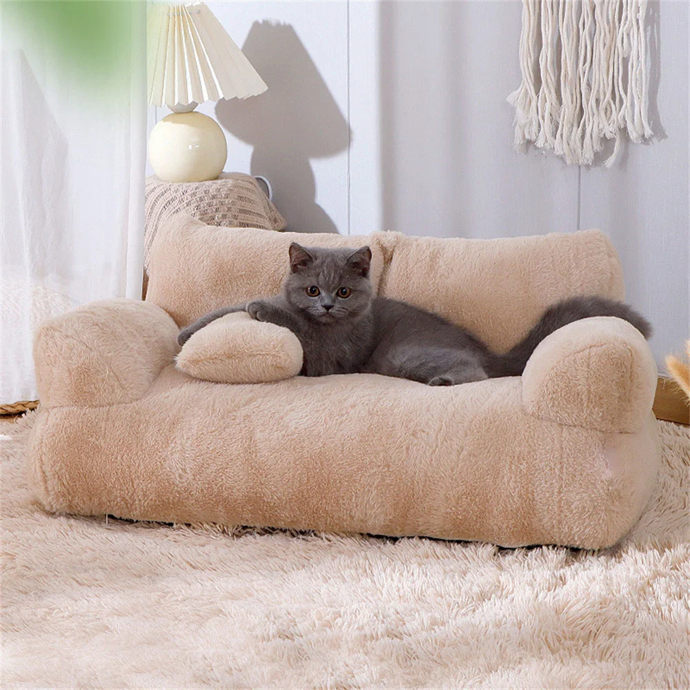 Luxury Cat Sofa Bed Winter Warm Cat and Dog Nest Pet Bed for Small Cats Small Dogs Soft and Comfortable Plush Bed Pet Suppli