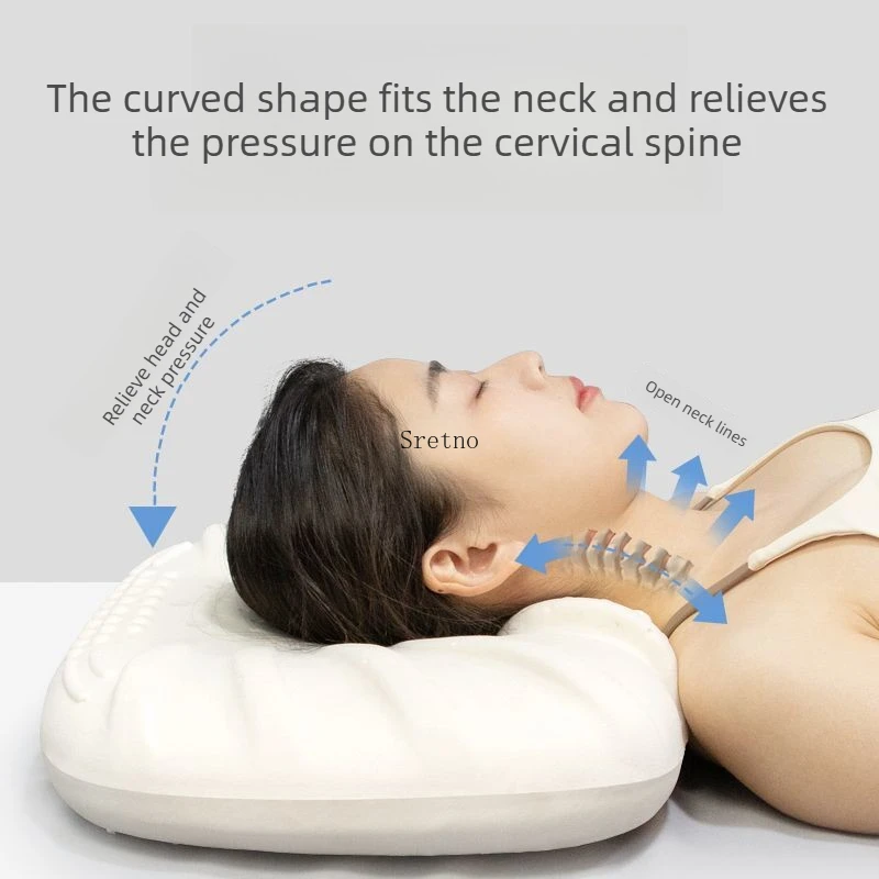 Natural Latex Cervical Pillow with Cotton Pillowcase for Home Use, Neck Support & Sleep Aid, Comfortable Sleeping for Adults