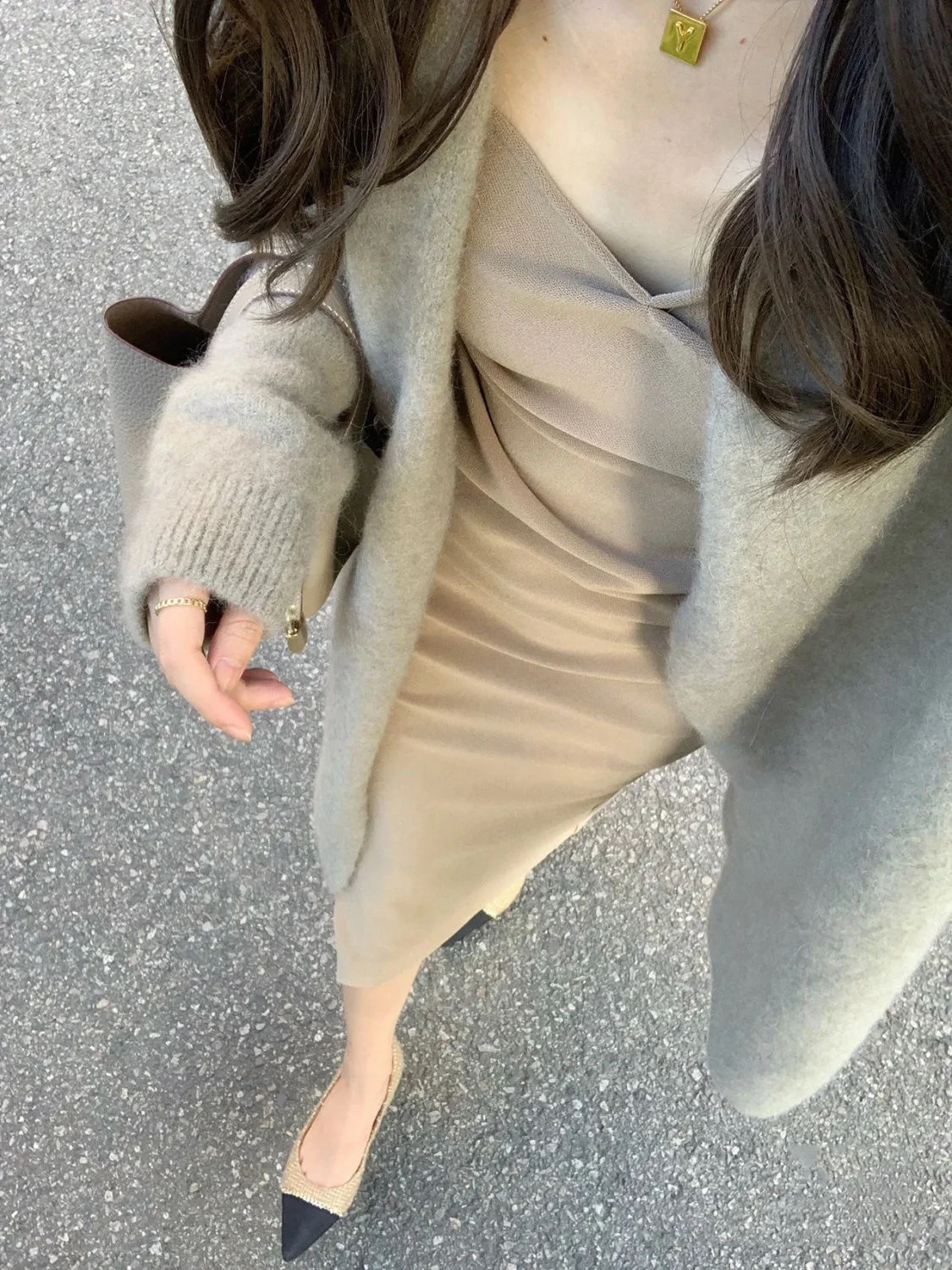 

Mid-Long Cardigans Crochet Womens Spring Button-Decorated Asymmetrical Detail Stylish Print Trendy Hole-Out Double-Pocket Tender