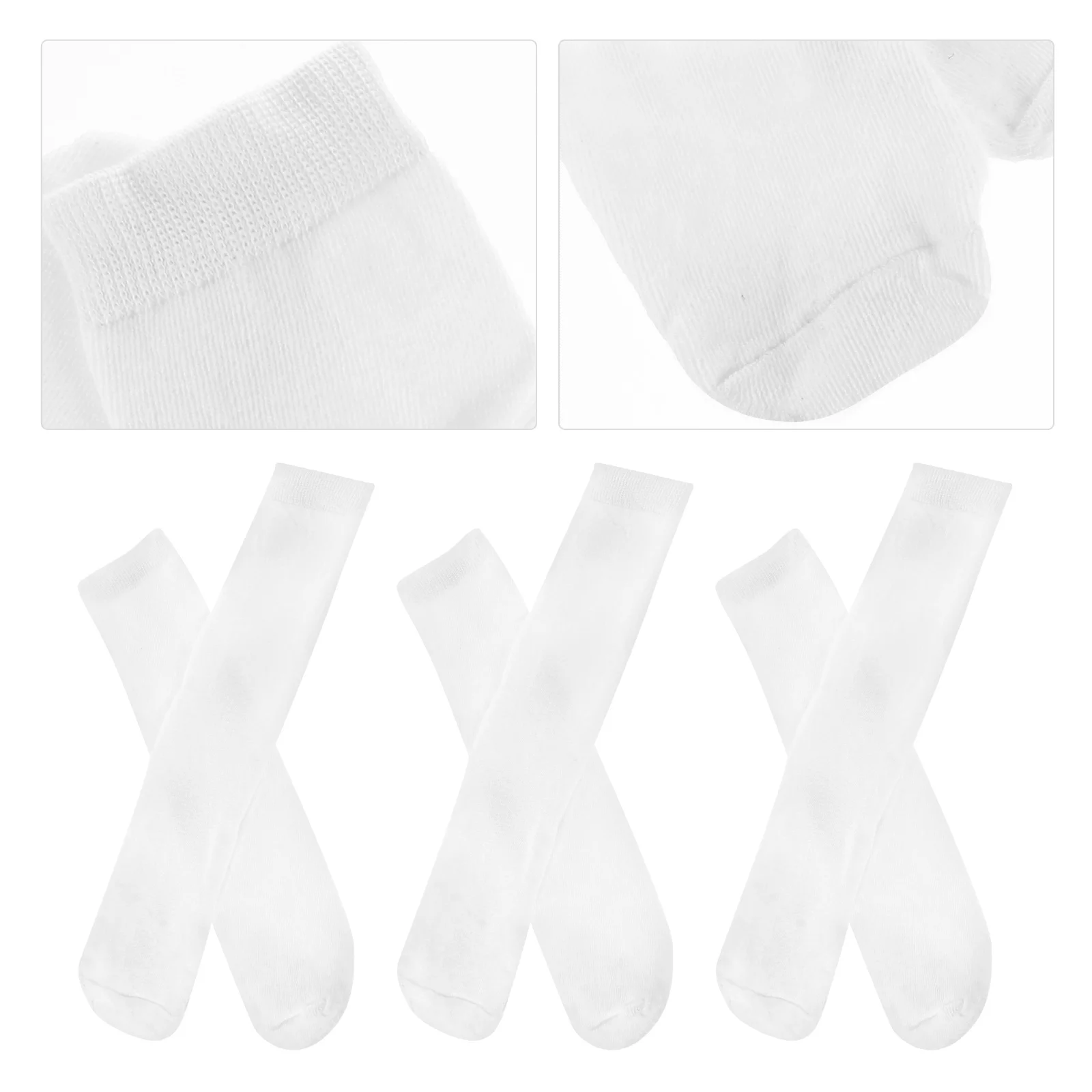 6 Pairs White Socks Sublimation Elastic Digital Blank Double-sided Printing Embryo Straight