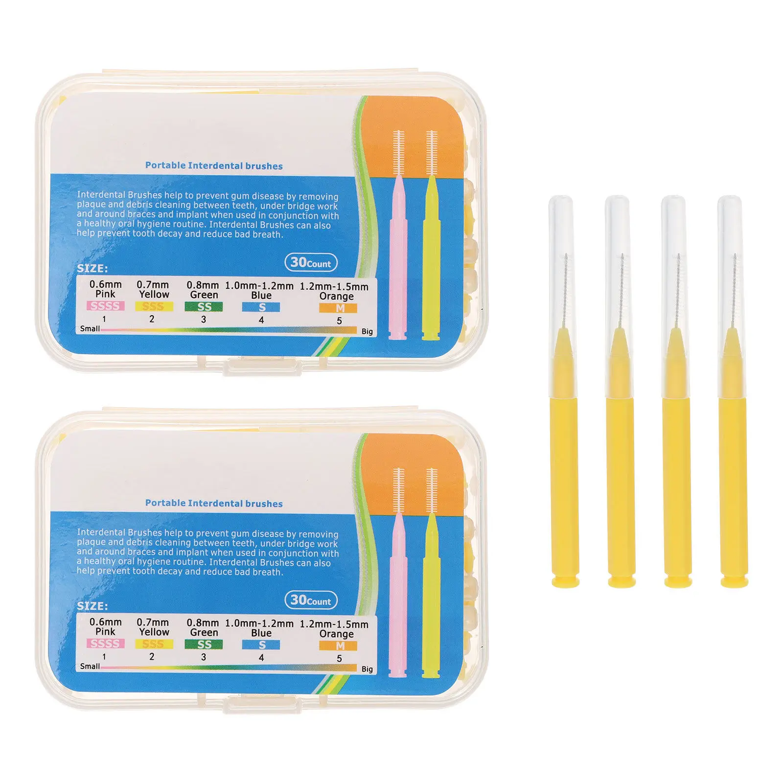 60Pcs Interdental Brush Teeth Cleaner Oral Care Tool for Gap Cleaning Prevent Bad Breath Tooth Floss Picks Dental Care Supplies