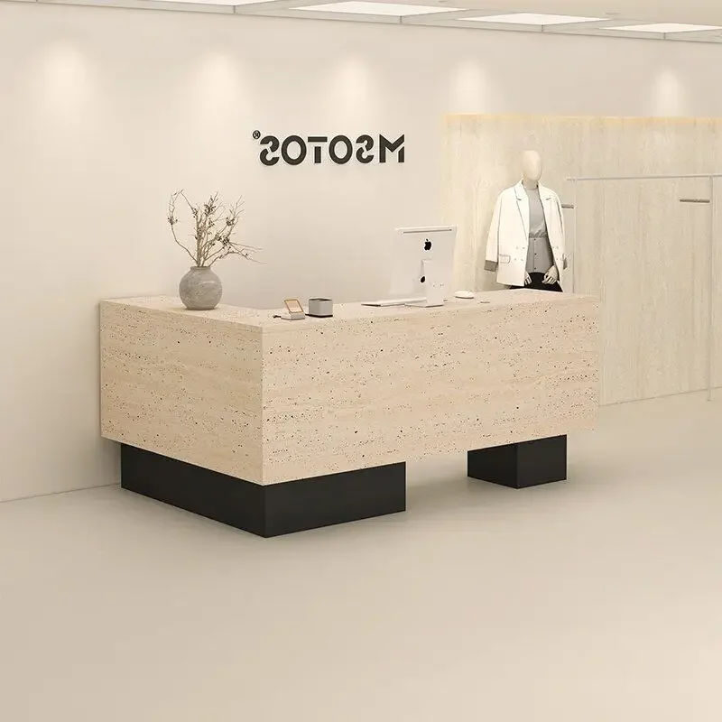 *G~ Customized Luxury Desk Table Classic Versatile Unique Design Reception Desk Simple Trendy Empfangs Theke Office Furniture