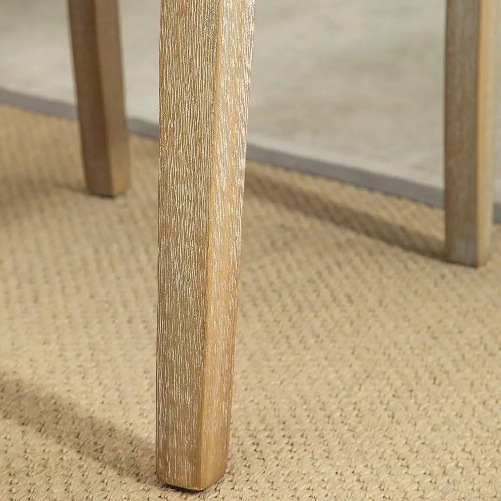 Habit Grey Solid Wood Tufted Parsons Dining Chair (Set Of 2), Gray