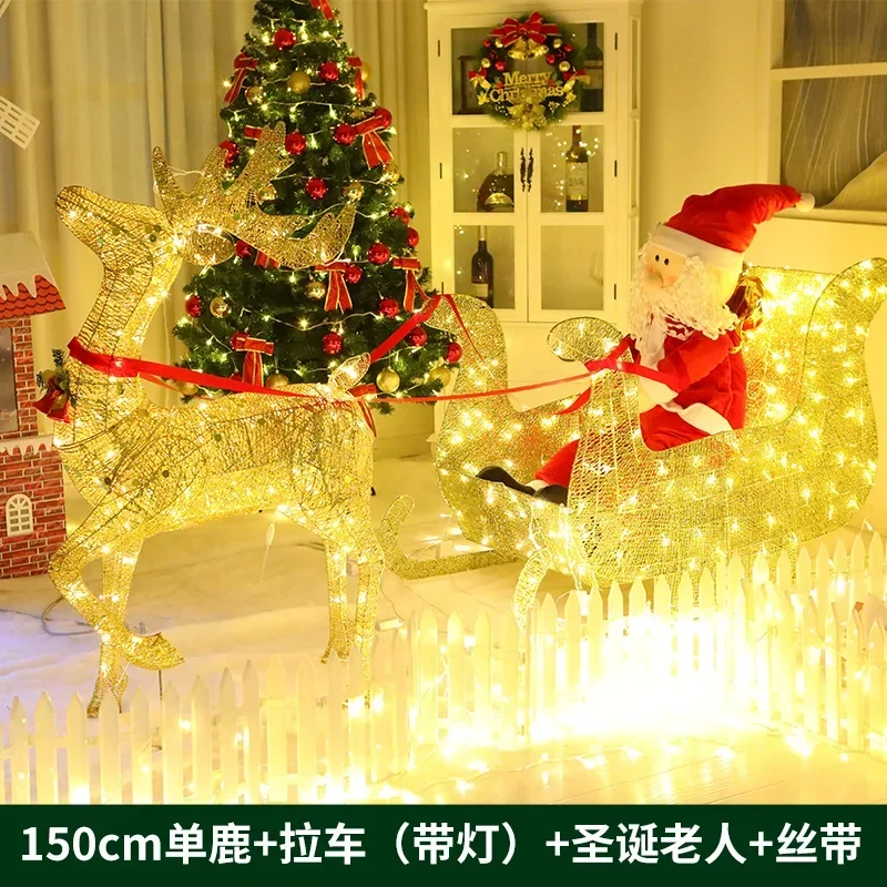 Christmas Scene Decoration Christmas Window Decoration Plastic Glitter Christmas Deer Decoration