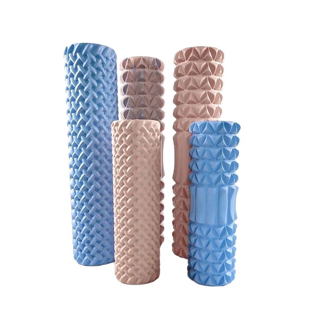 New 30cm Steel PVC Yoga Column Floating Point Massage Roller Crescent Style Fitness Stick Eva Hollow Foam Shaft for Exerciseprom