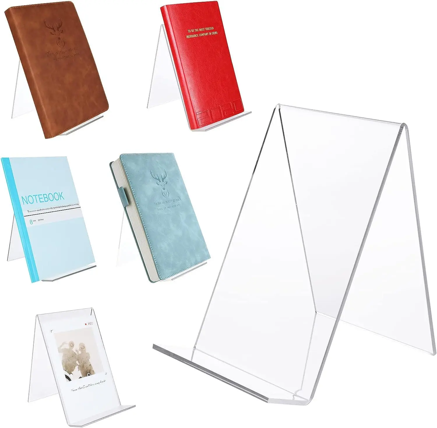 

Naxilai L-shaped transparent acrylic bookshelf book support frame book display rack book stand photo album notebook bracket
