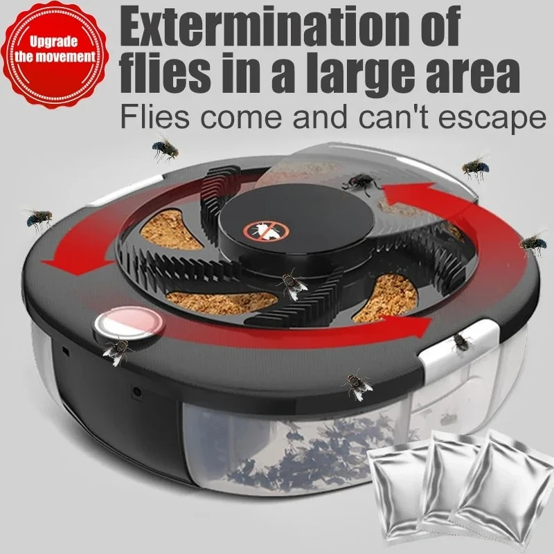 CHIGO Flycatcher Rechargeable/USB Electric Fly Trap Safety Indoor Flytrap Outdoor Insect Pest Catching Tool For Kitchen Garden