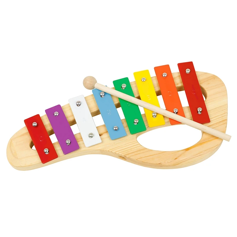 Portable Eight-Tone Hand-Knocking Piano With Knocking Stick Early Education Xylophone Percussion Instrument