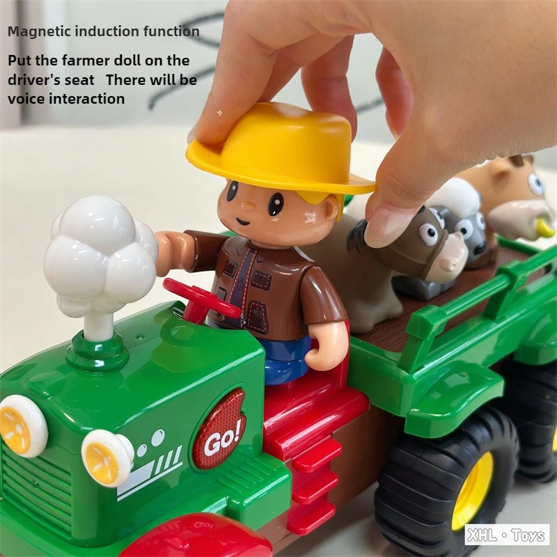 Cool Stuff Toy Car Regalo divertente-25 cm Modello di auto da contadino divertente super grande, musica leggera Kawaii con bambola, giocattoli per bambini da 2 a 4 anni