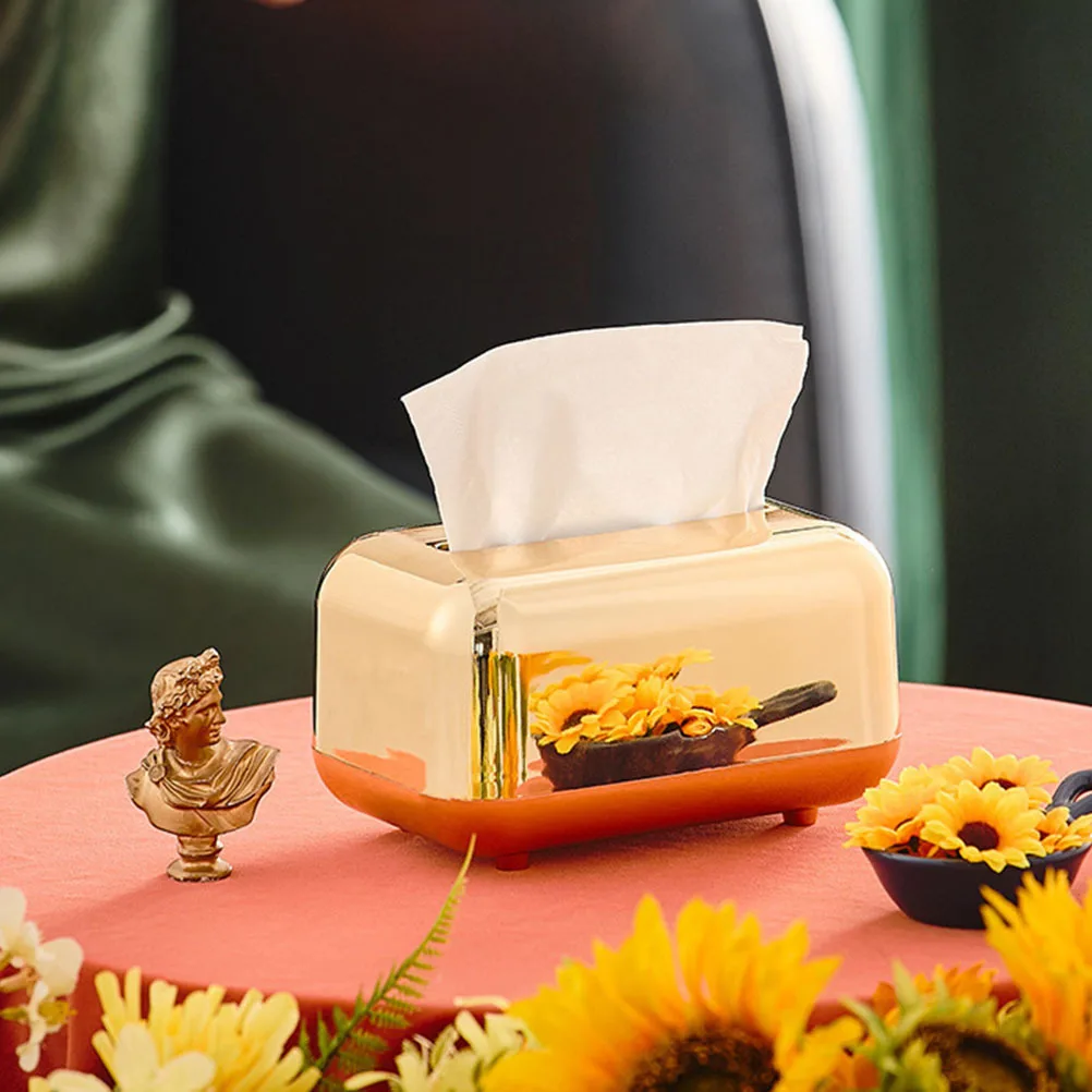 데스크탑 티슈 박스 심플한 ABS 소재 모던 디자인 가정 및 사무실 장식 다기능 티슈 홀더 편리한 수납 케이스