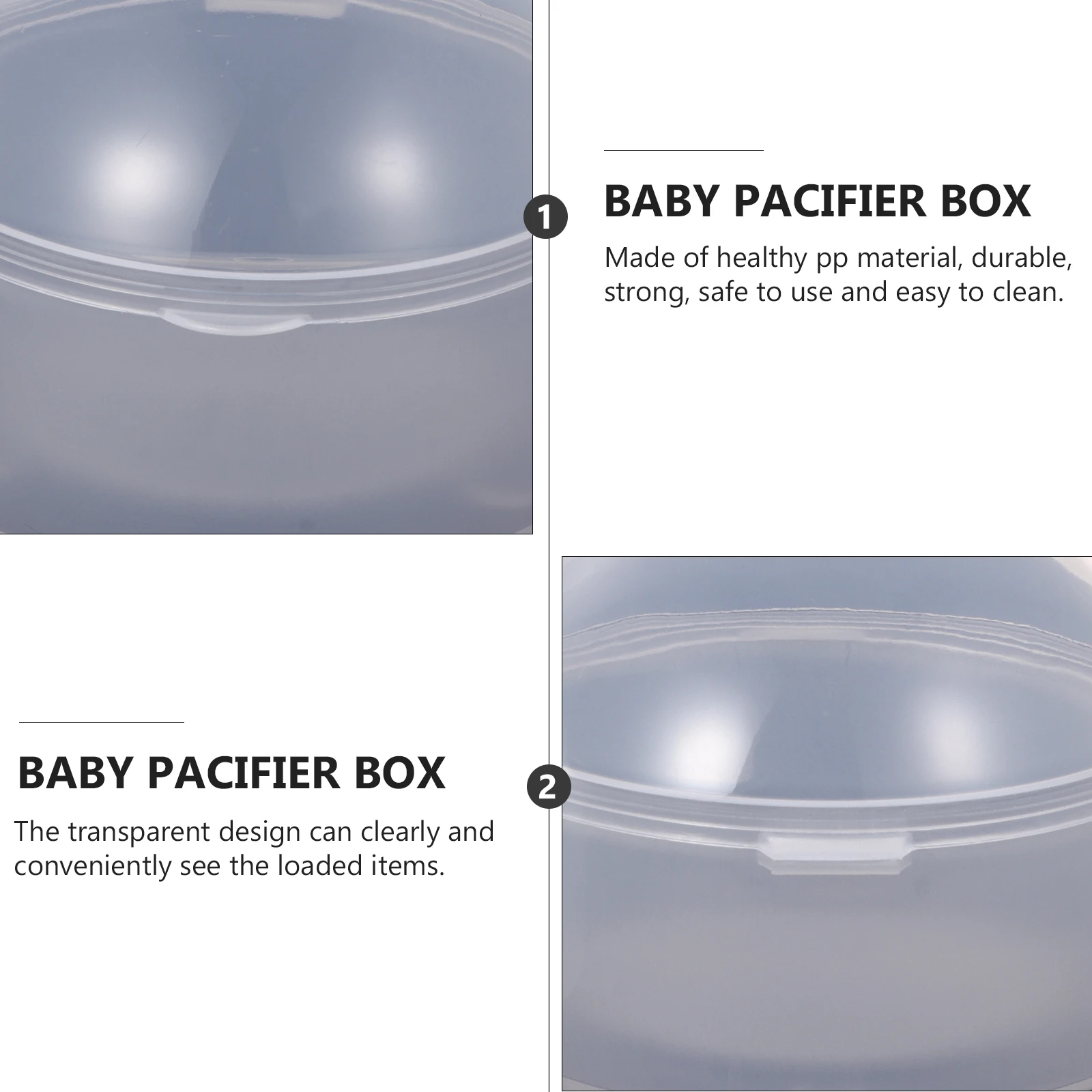 

10pcs Pacifier Storage Box Transparent Pp Material Dustproof Reusable Portable Pacifier Holder Case For Toddler Baby Infant