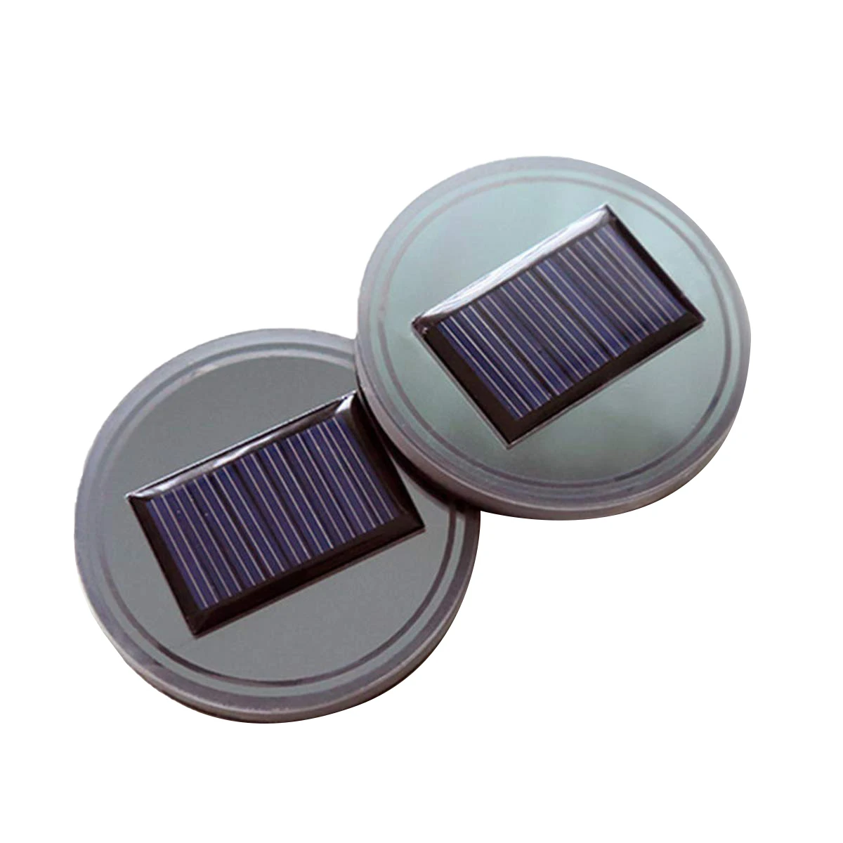 

2Pcs Car Solar Cup Holder Bottom Pad Atmosphere Lamp Led Light Cover Trim Lights Fit For Any