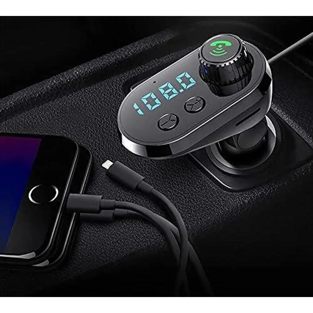 Car FM Transmitter Bluetooth Player Supports Bluetooth Hands-free Calling  Dual Ports for Simultaneous Charging