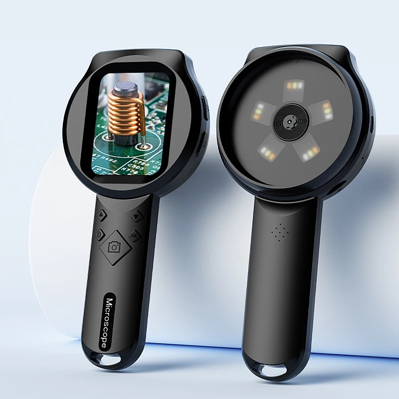 Digitale Lupe, 2,8-Zoll-IPS-Bildschirm, tragbare elektronische Lupe, 100-fache Vergrößerung, Videomikroskop, 15 LEDs, zum Münzuntersuchung