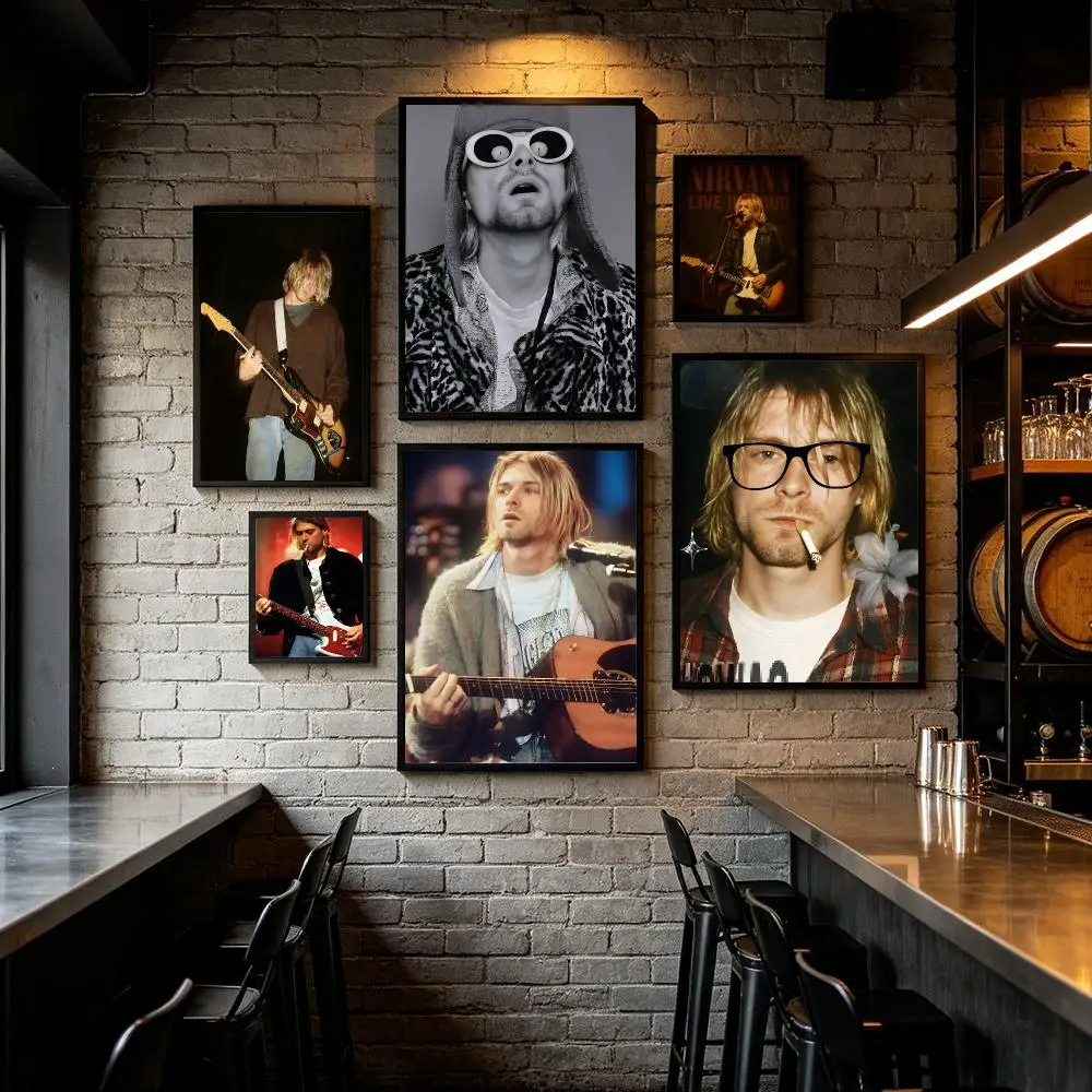 Singer K-Kurt C-Cobain Poster Art HD Art Sticky Wall Waterproof Home Living Room Bar Decoration