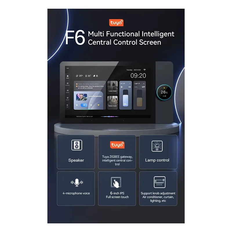 ABMF-Tuya แผงควบคุม Wifi Zigbee อุปกรณ์ Tuya Zigbee Gateway สร้าง 6 นิ้ว Nspanel Tuya สมาร์ทแผงควบคุม