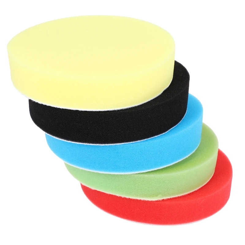 5 Pcs 6 Inch/150Mm Buffing Polishing Pad Flat Sponge Buffing Polisher Pads Kit For Car Auto Polisher Glass Polishing