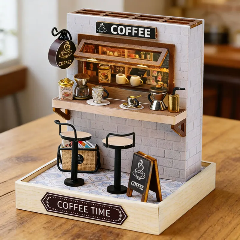 

Wooden Doll House Mini Kit DIY Handmade Dollhouse Assembly Model Building Room Bedroom Decoration 3D Puzzle Toy Birthday Gifts