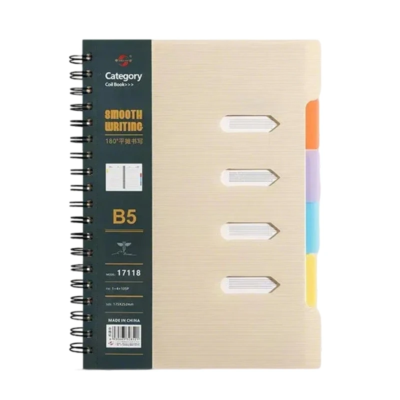 Twin Coil Binding Journal Notebook 210 Pages Wide Lined Business Journal Notebook with Page Dividers for Student Adult H8WD