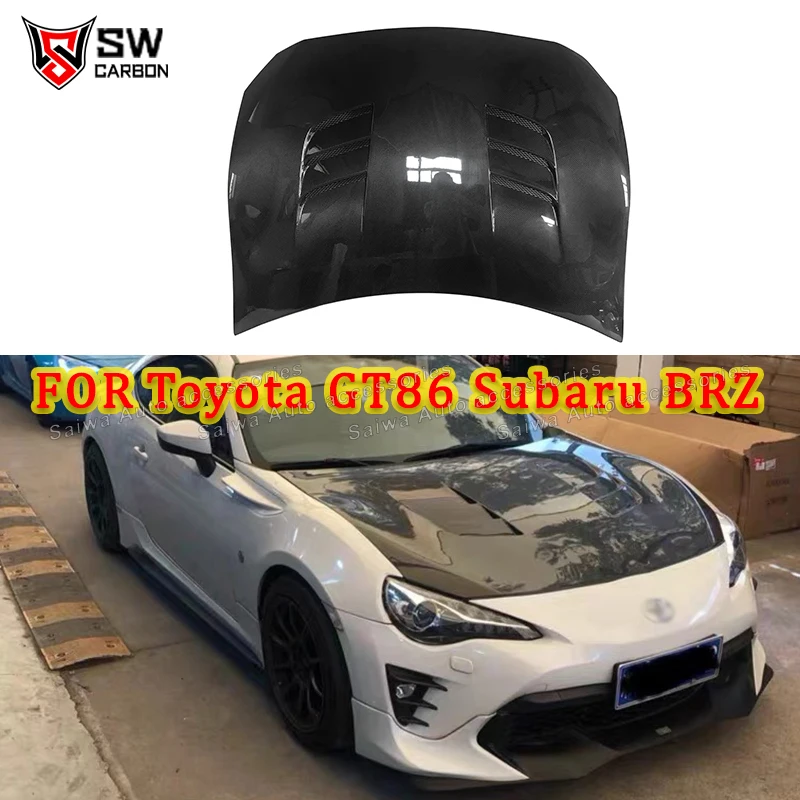 

TS Style Carbon Fiber Front Hood for Toyota GT86 ZN6 BRZ ZD6 2013+ Front Bumper Hood Bonnet Engine Cover Car Bodykit