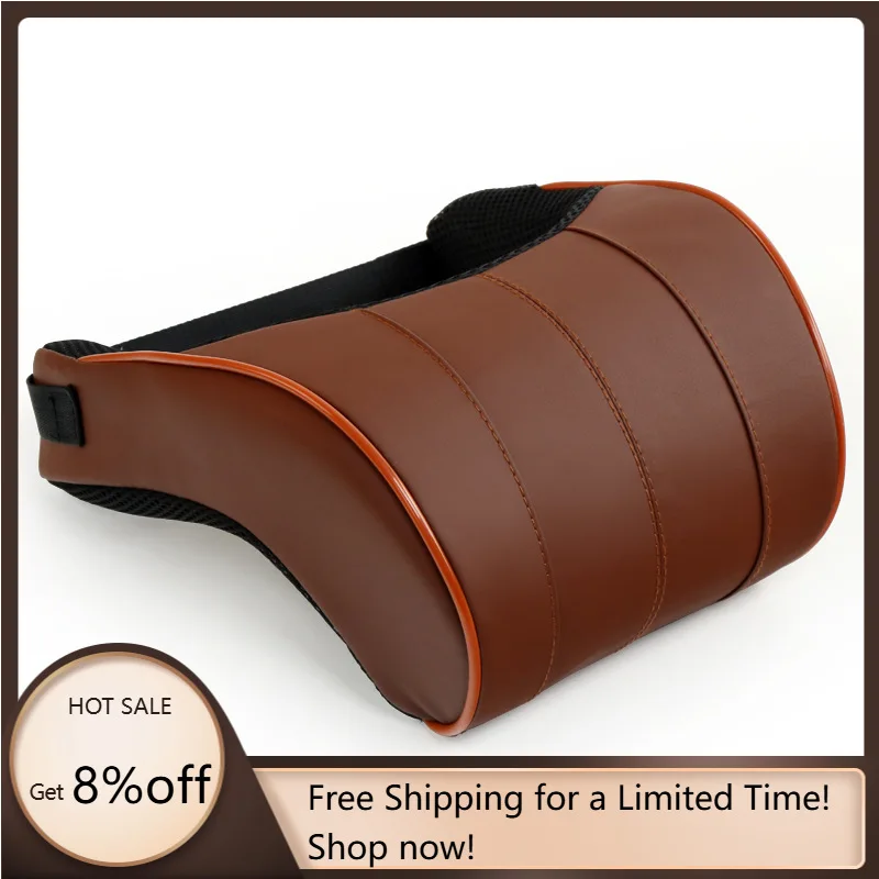 Four Seasons Memory Foam Leather Car Seat Cushion Lumbar Support Headrest Neck Pillow Waist Support Ventilation Luxury