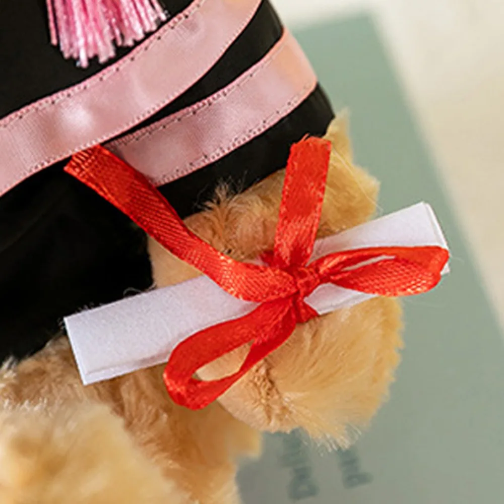 Bachelor Hat Doctor Cap Graduation Bear Doll Academic Dress Soft Bachelor Bear Plush Toy Stuffed Cute Bear Animal Doll
