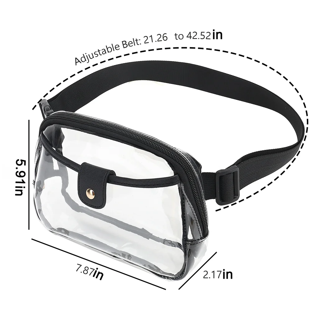 Clear Fanny Pack Waist Bag Outdoor Sports Waist Bags Stadium Approved Clear Chest Bag for Women Men, Waterproof Clear Waist Bag