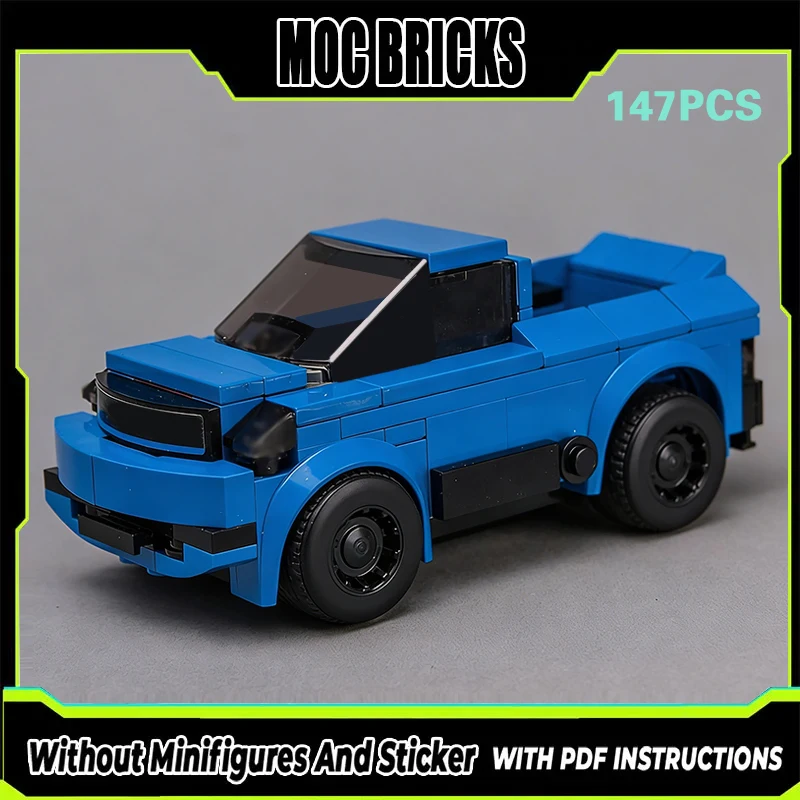 

Модель гоночного автомобиля MOC, конструктор из строительных блоков, синий пикап, модульная технология, подарки, праздничный набор для сборки, детские игрушки